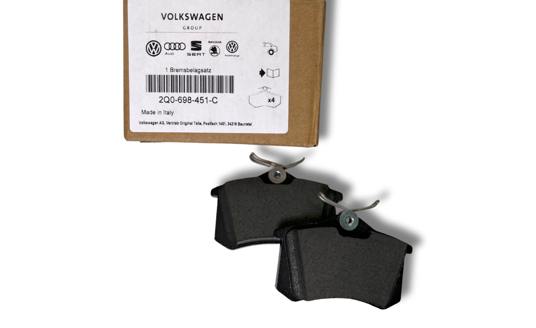 Колодки тормозов зад. (2Q0698451C)